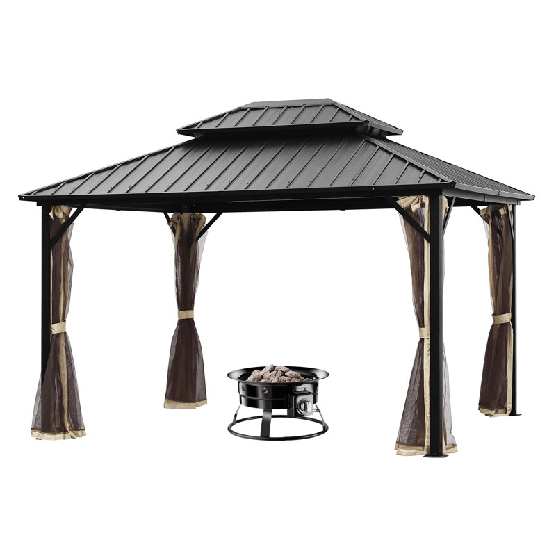 Zenova 12 Ft. W x 10 Ft. D Aluminum Patio Gazebo & Reviews Wayfair